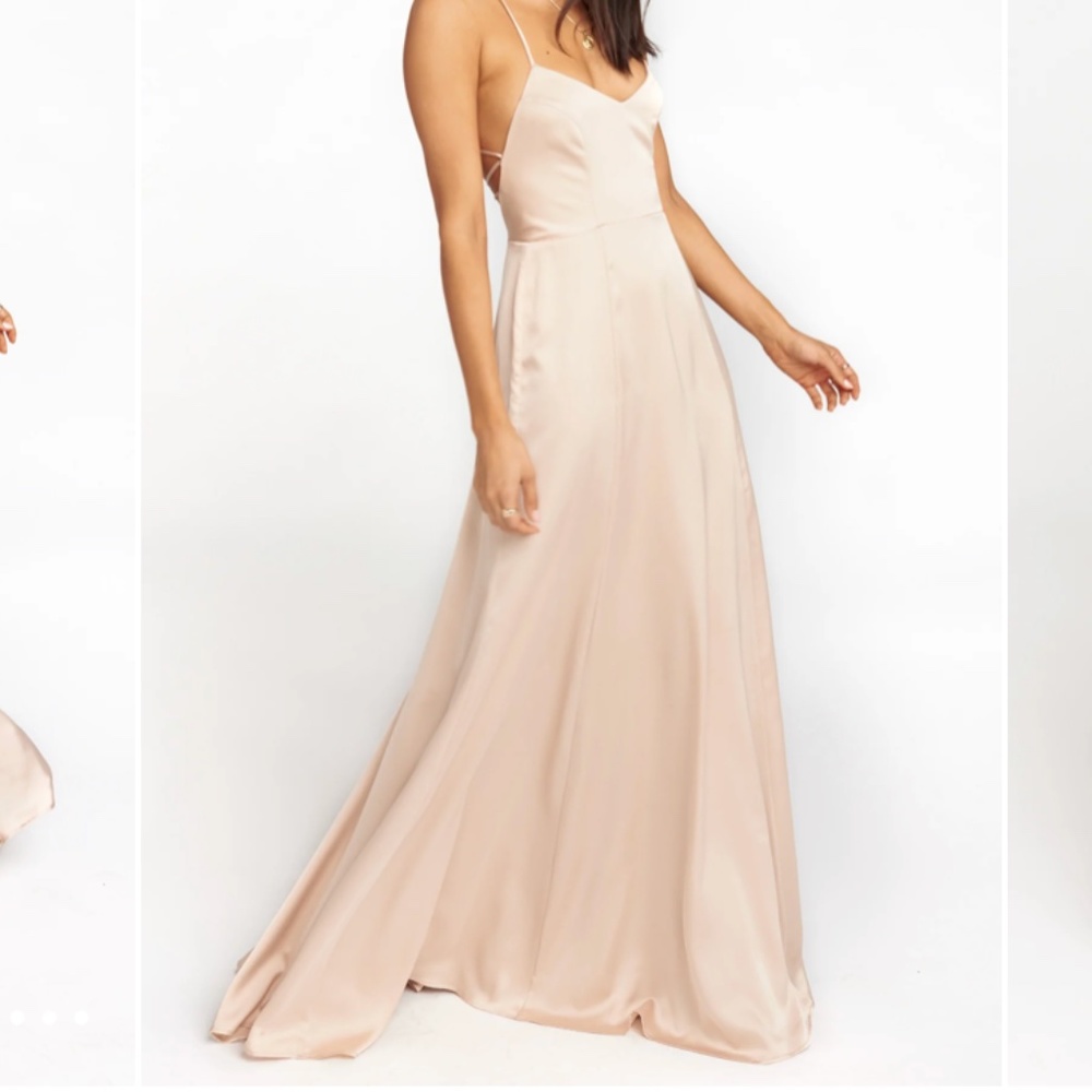 ❗️24 HOUR SALE❗️Show me your mumu Godshaw Goddess Satin Champagne Gown Dress